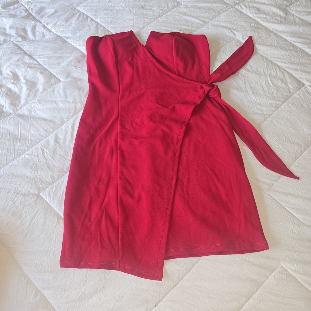 Francesca's Collections Red Strapless Mini Dress